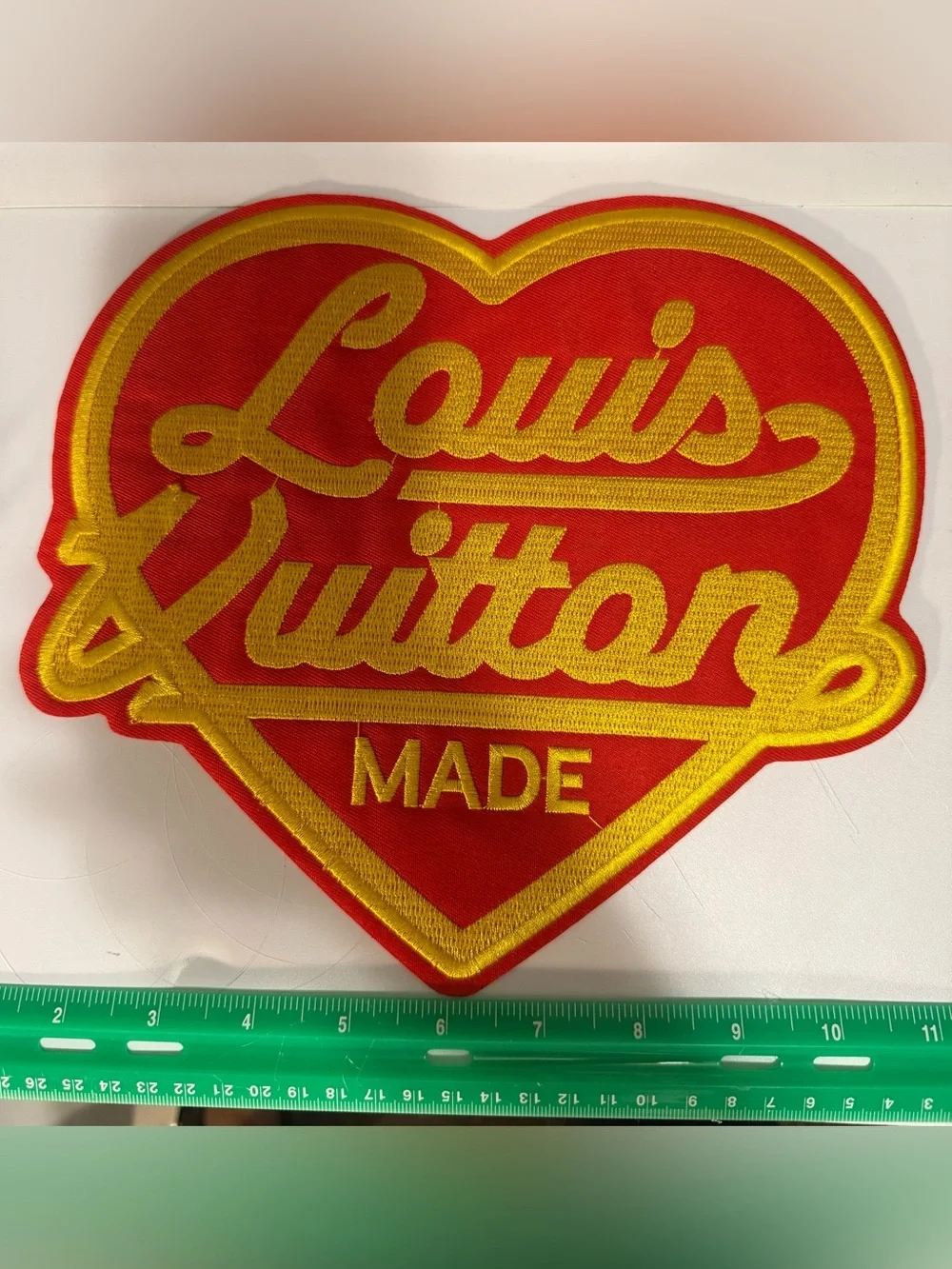 Large LV Red and Yellow iron on patch